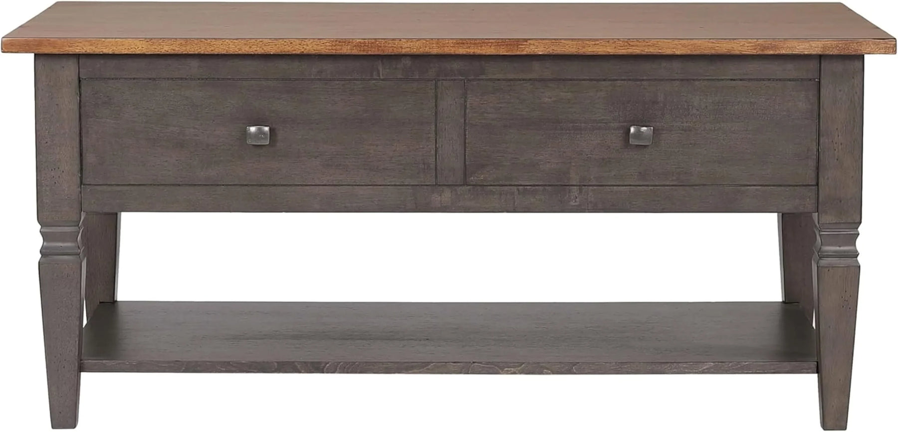 Sunset Trading Dakota 22×44 Rectangular Coffee Table with Drawers and Storage Shelf | Living Room Office Bedroom Cocktail Fu…