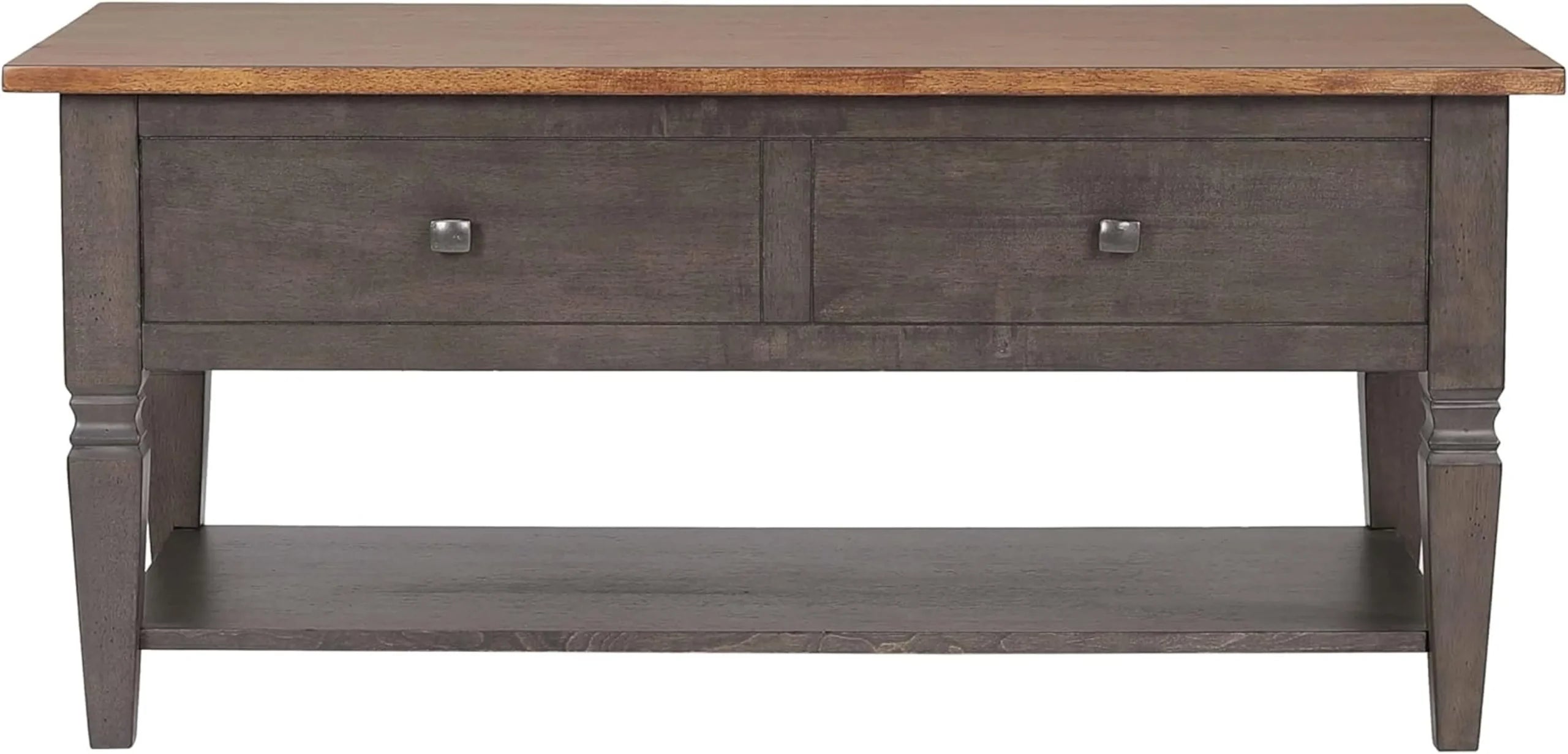 Sunset Trading Dakota 22×44 Rectangular Coffee Table with Drawers and Storage Shelf | Living Room Office Bedroom Cocktail Fu…