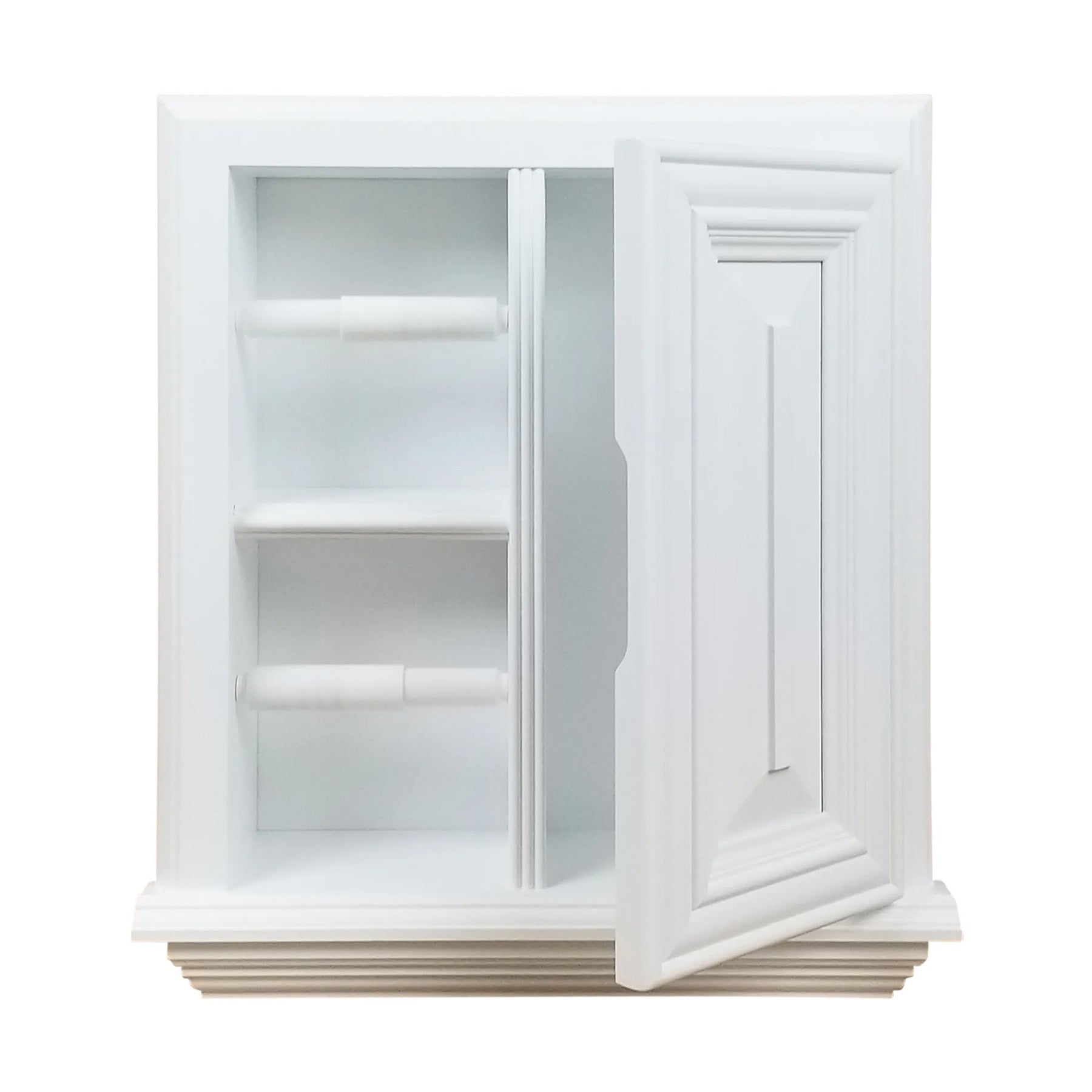 Haile Solid Wood Recessed Toilet Paper Holder with Cabinet — view 3