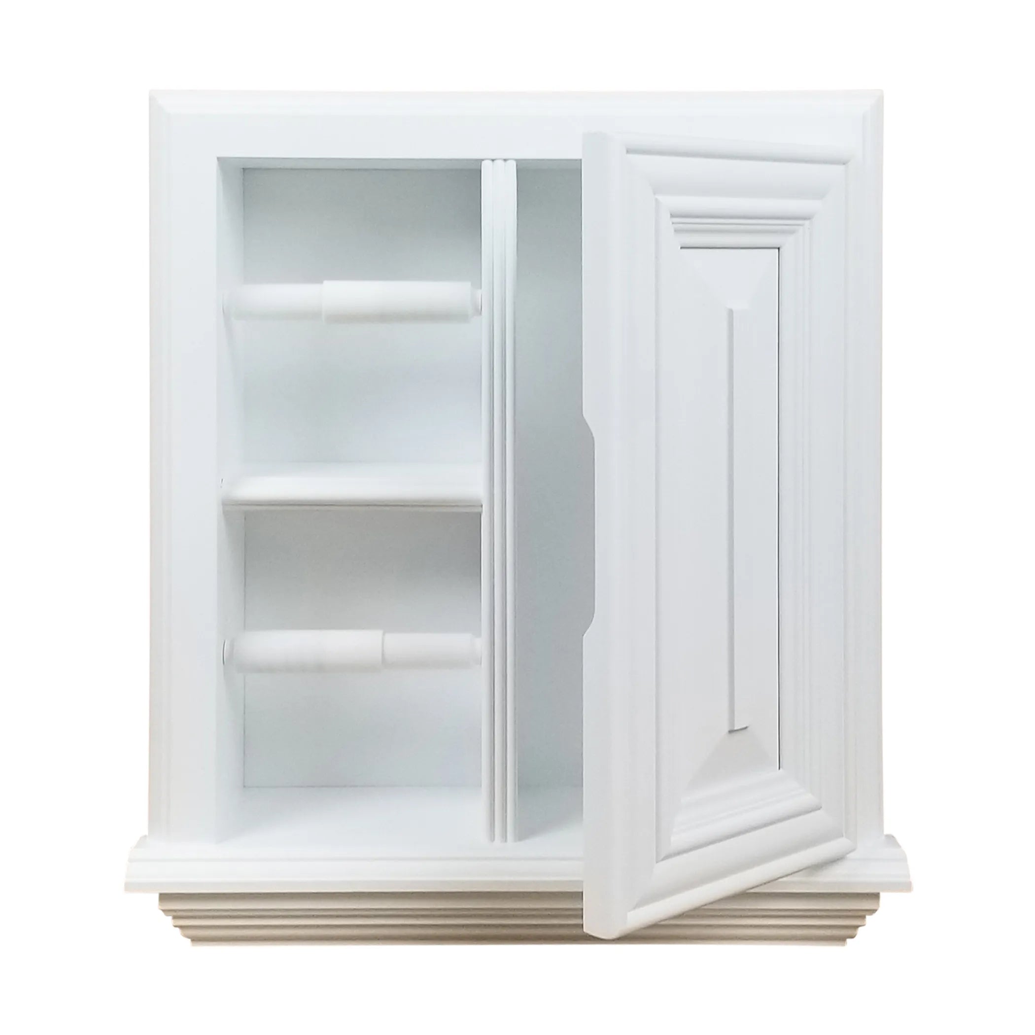Haile Solid Wood Recessed Toilet Paper Holder with Cabinet — view 3