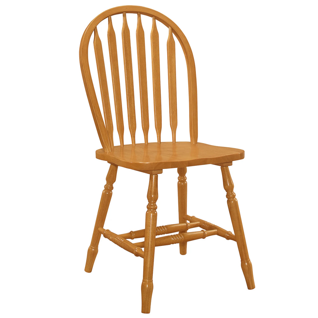 Sunset Trading Oak Selections Windsor Arrowback Dining Chair | Light Oak Finish Solid Wood | Set of 4 Sidechairs — view 4