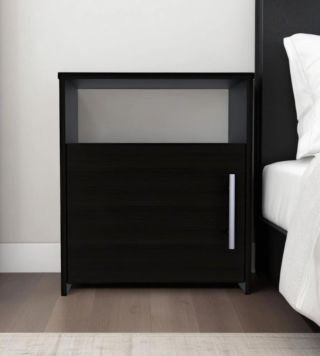 23″ Faux Wood Nightstand With Storage