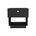20″ Black One Drawer Faux Wood Nightstand