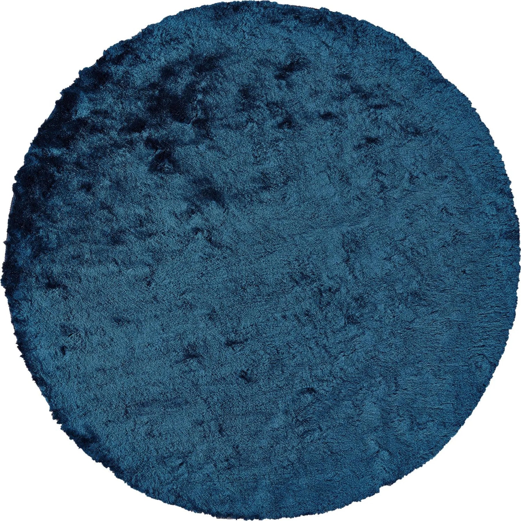 8′ Blue And Green Round Shag Tufted Handmade Area Rug — view 2