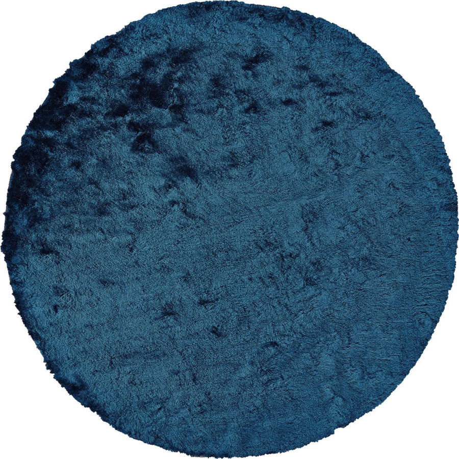 8′ Blue And Green Round Shag Tufted Handmade Area Rug — view 2