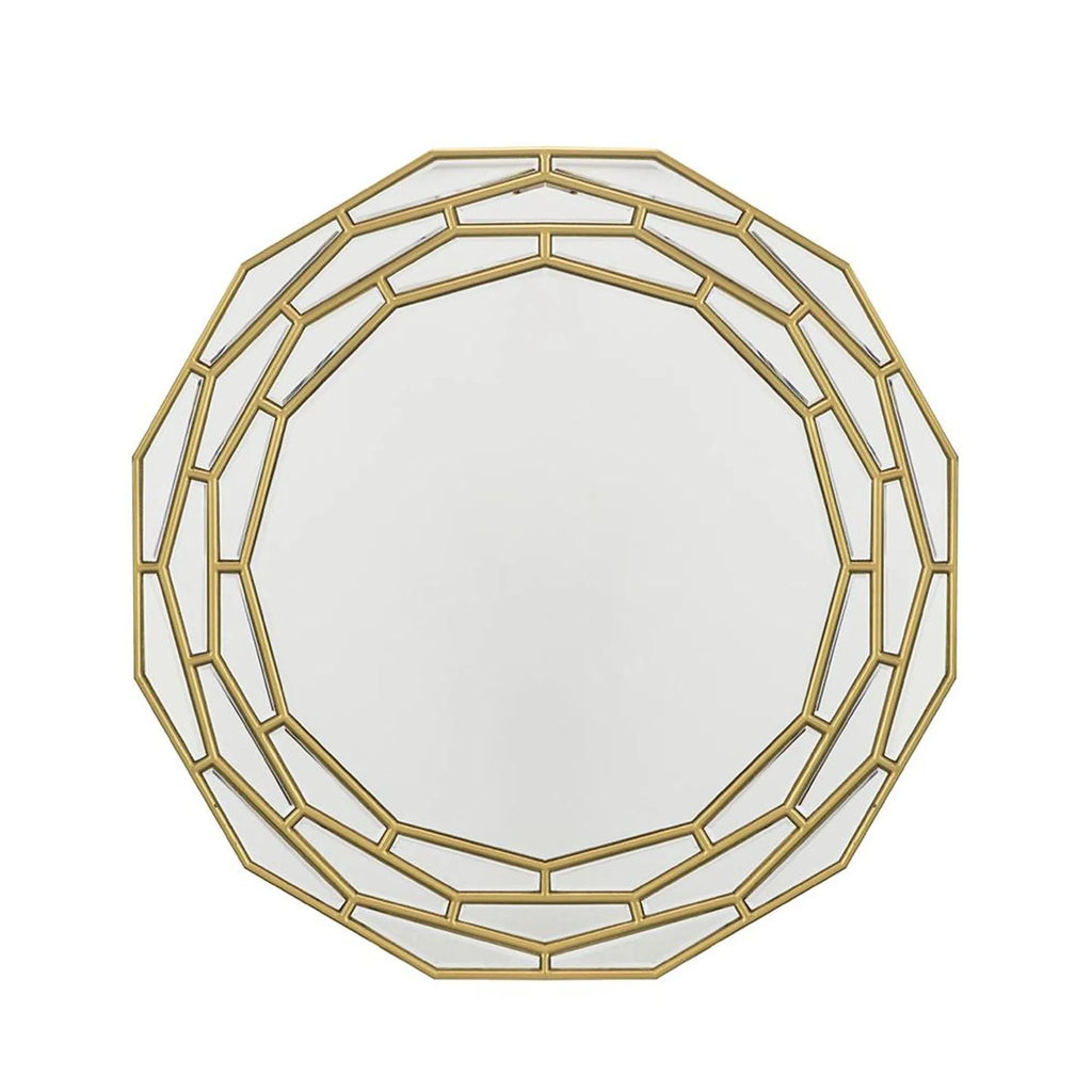 35″ Gold Round Framed Accent Mirror
