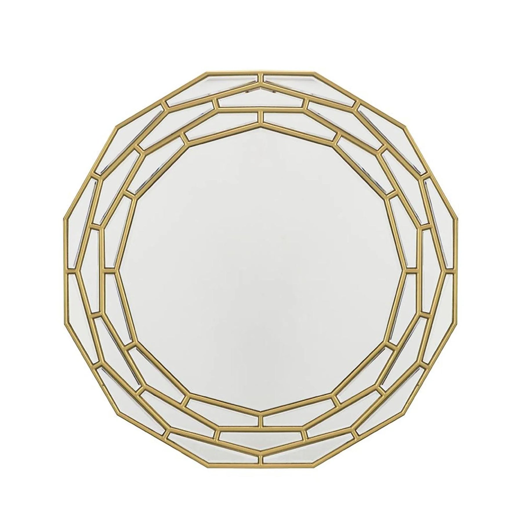 35″ Gold Round Framed Accent Mirror