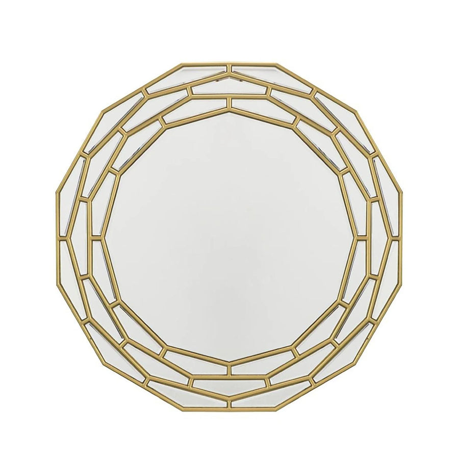 35″ Gold Round Framed Accent Mirror