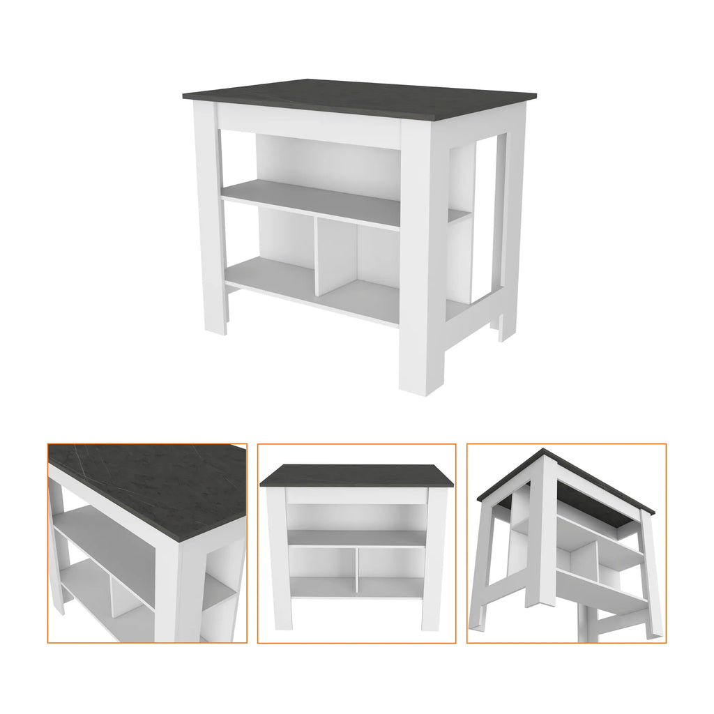 Charlotte 2 Piece Kitchen Set, Kitchen Island + Kitchen Pantry — view 4