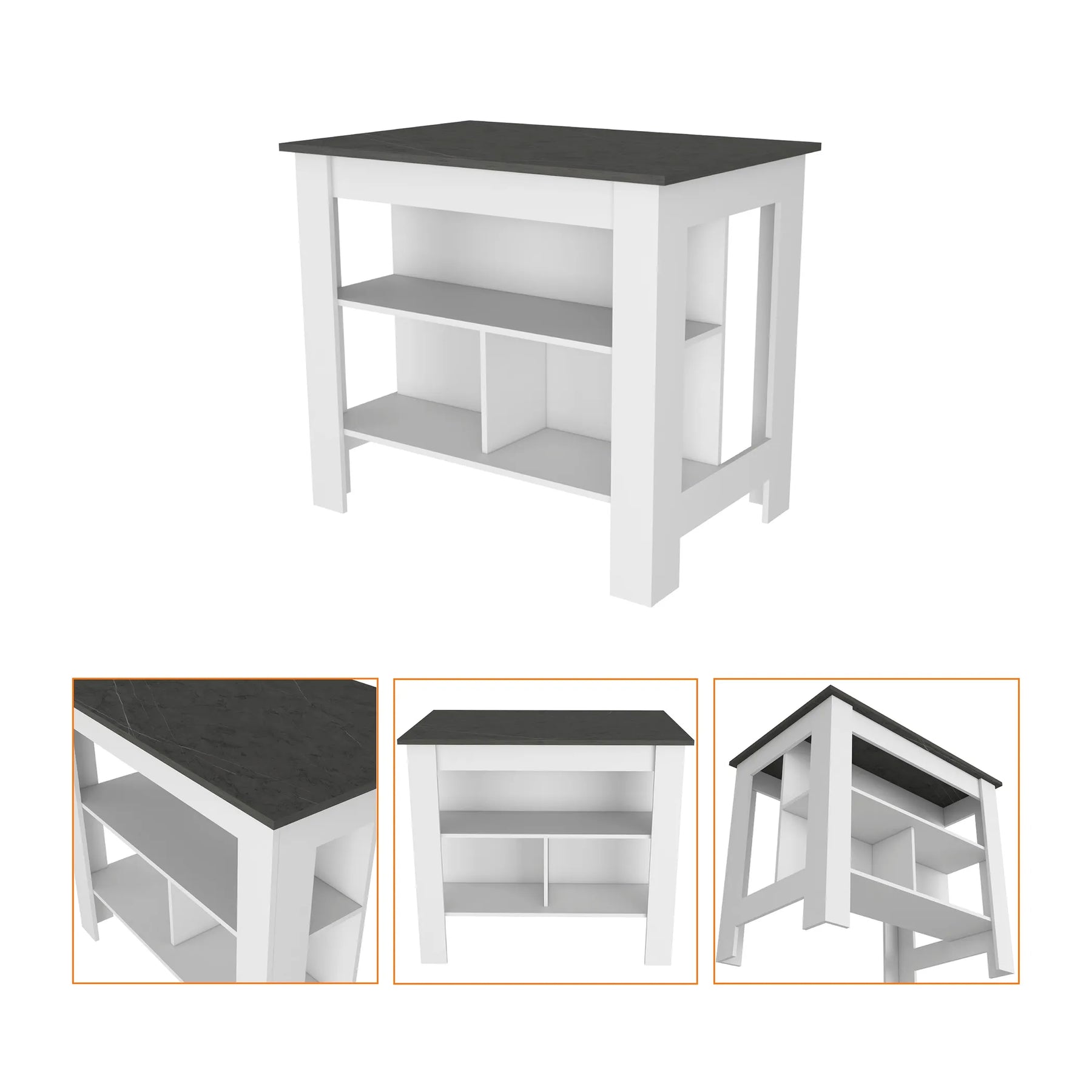 Charlotte 2 Piece Kitchen Set, Kitchen Island + Kitchen Pantry — view 4