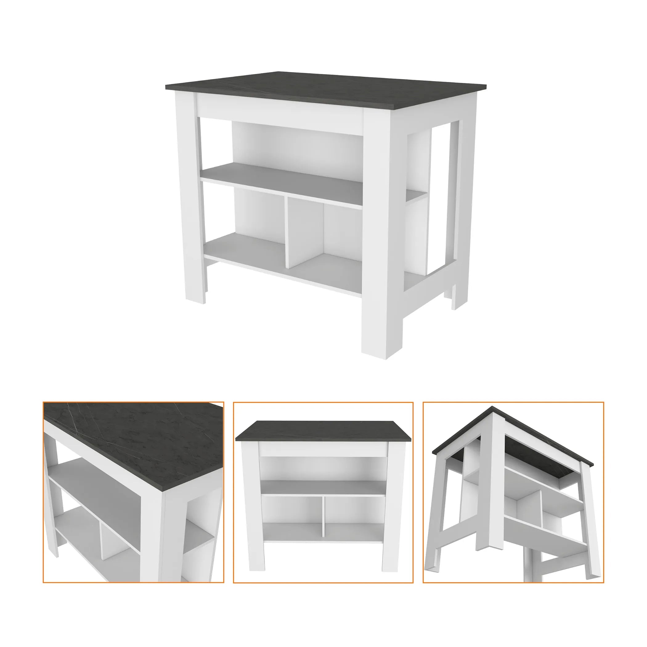 Charlotte 2 Piece Kitchen Set, Kitchen Island + Kitchen Pantry — view 4