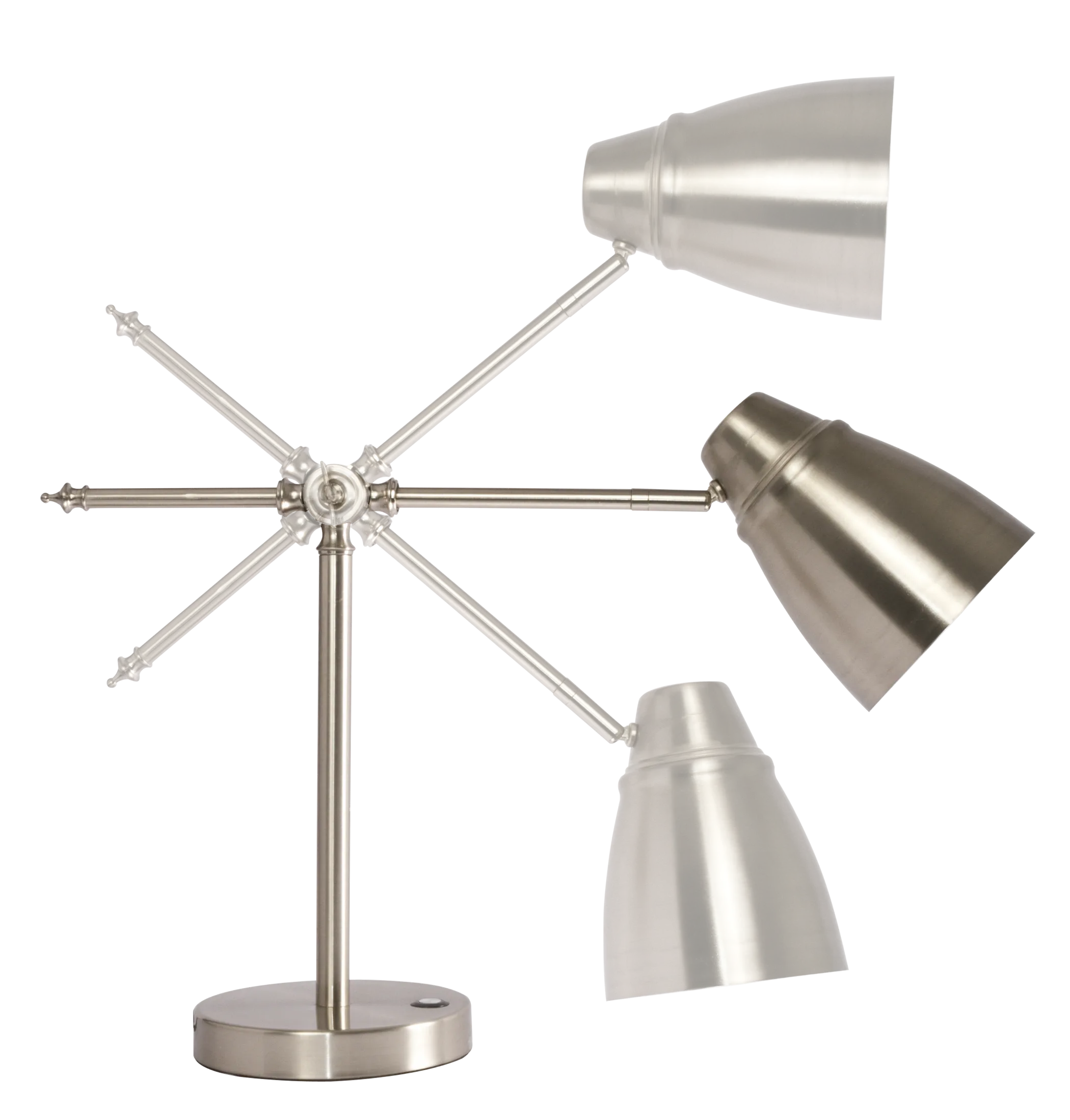 Brushed Silver LED Adjustable Desk Lamp