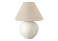 16″ Cream Ceramic Round Table Lamp With Cream Empire Shade