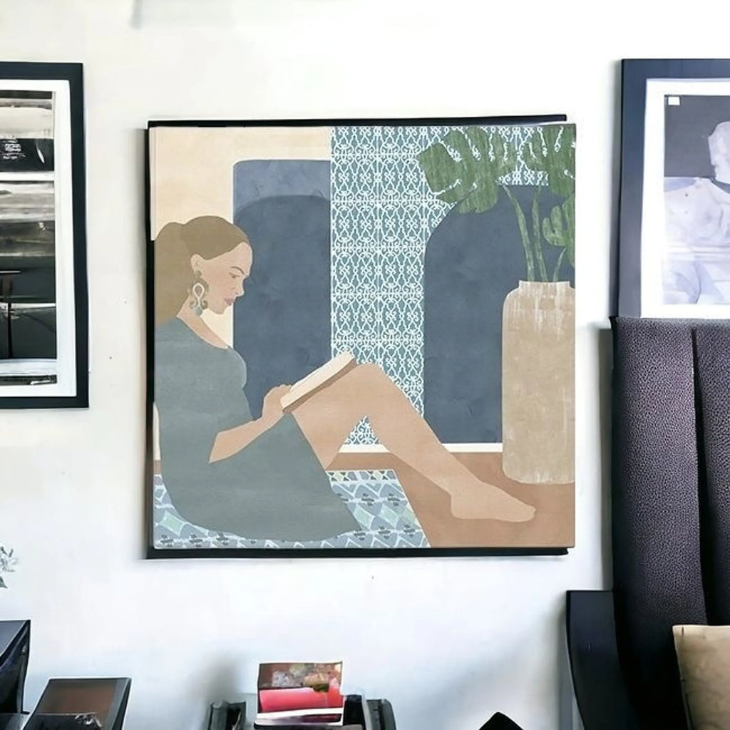 Bohemian Book Lady Unframed Print Wall Art — view 3