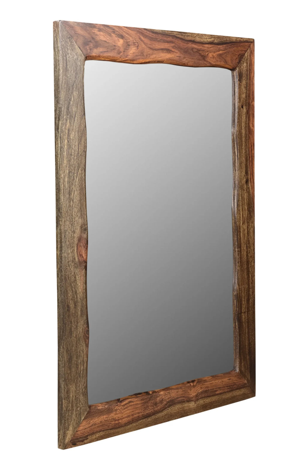 44″ Dark Brown Solid Wood Framed Accent Mirror — view 3