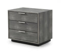 22″ Gray Shagreen Three Drawer Nightstand