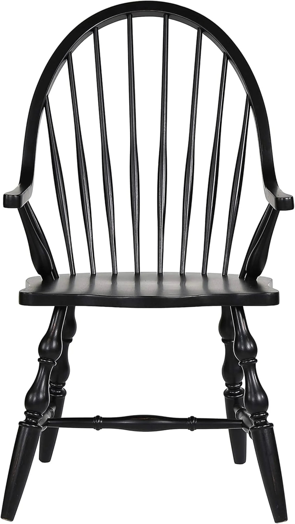Sunset Trading Black Cherry Selections Windsor Spindleback Dining Chair with Arms | Fully Assembled Kitchen Armchair| Modern…