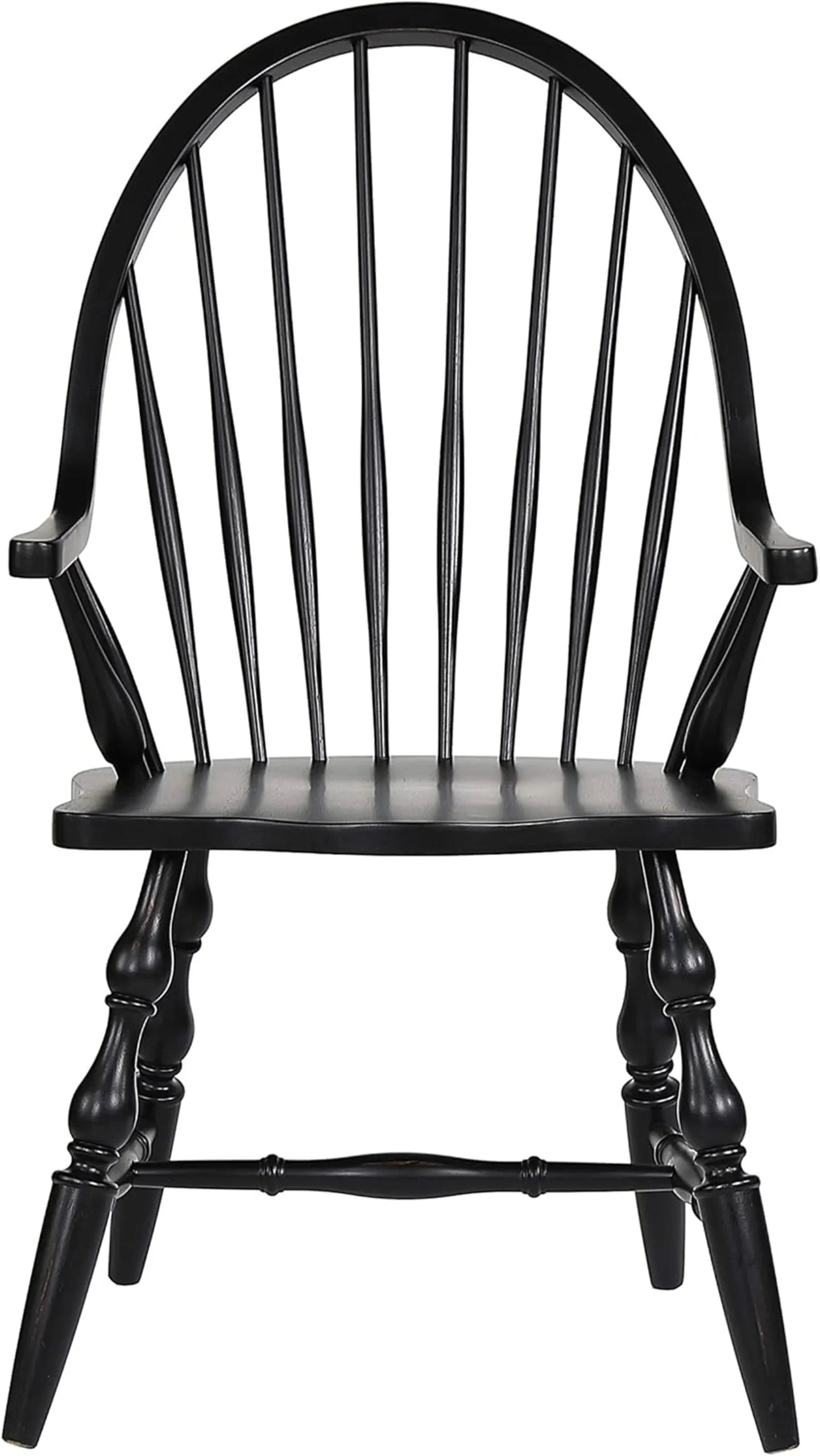 Sunset Trading Black Cherry Selections Windsor Spindleback Dining Chair with Arms | Fully Assembled Kitchen Armchair| Modern…