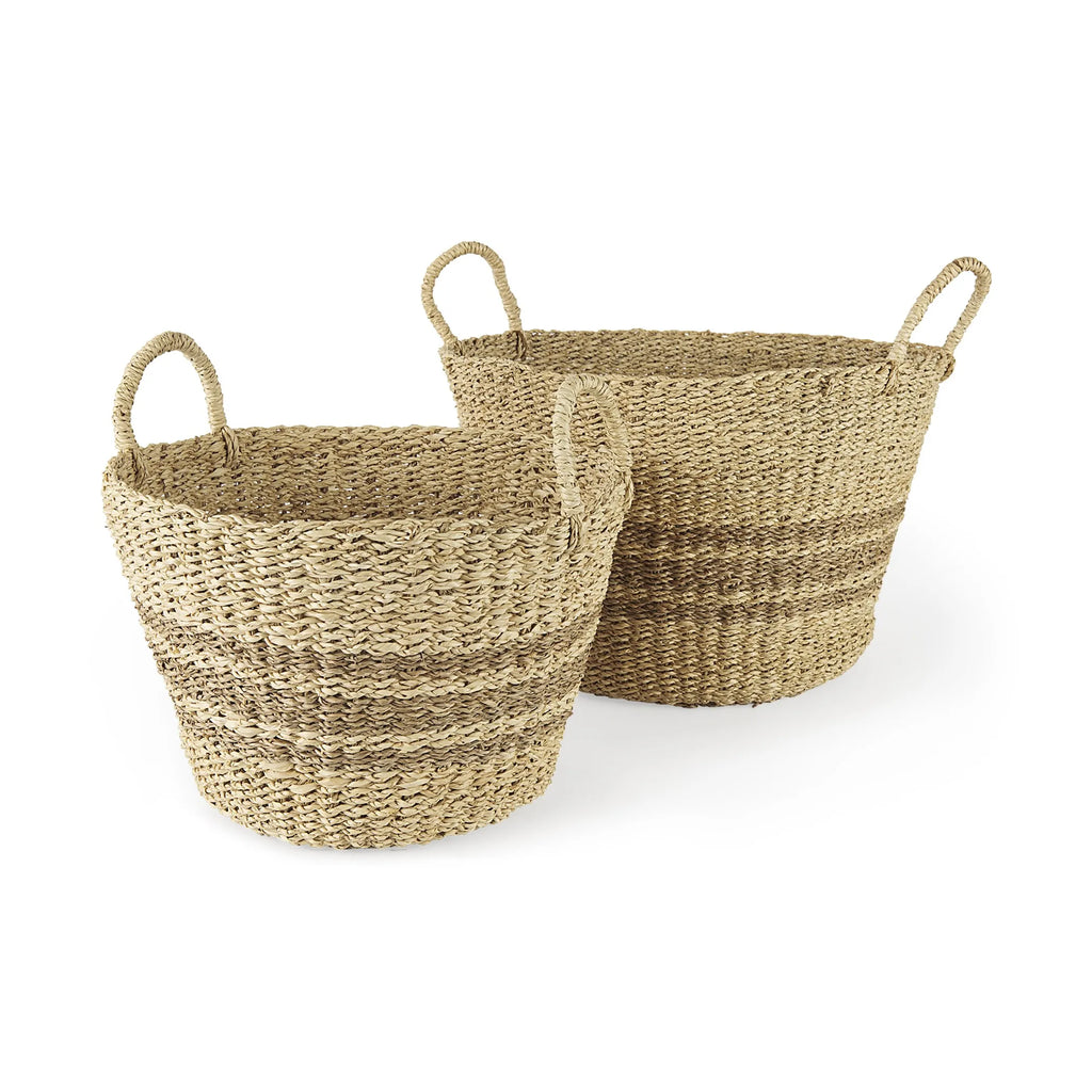 Set Of Two Detailed Wicker Storage Baskets — view 2