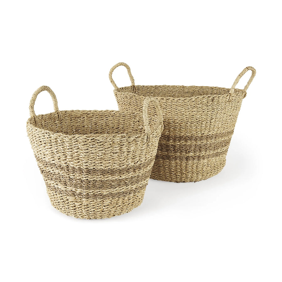 Set Of Two Detailed Wicker Storage Baskets — view 2