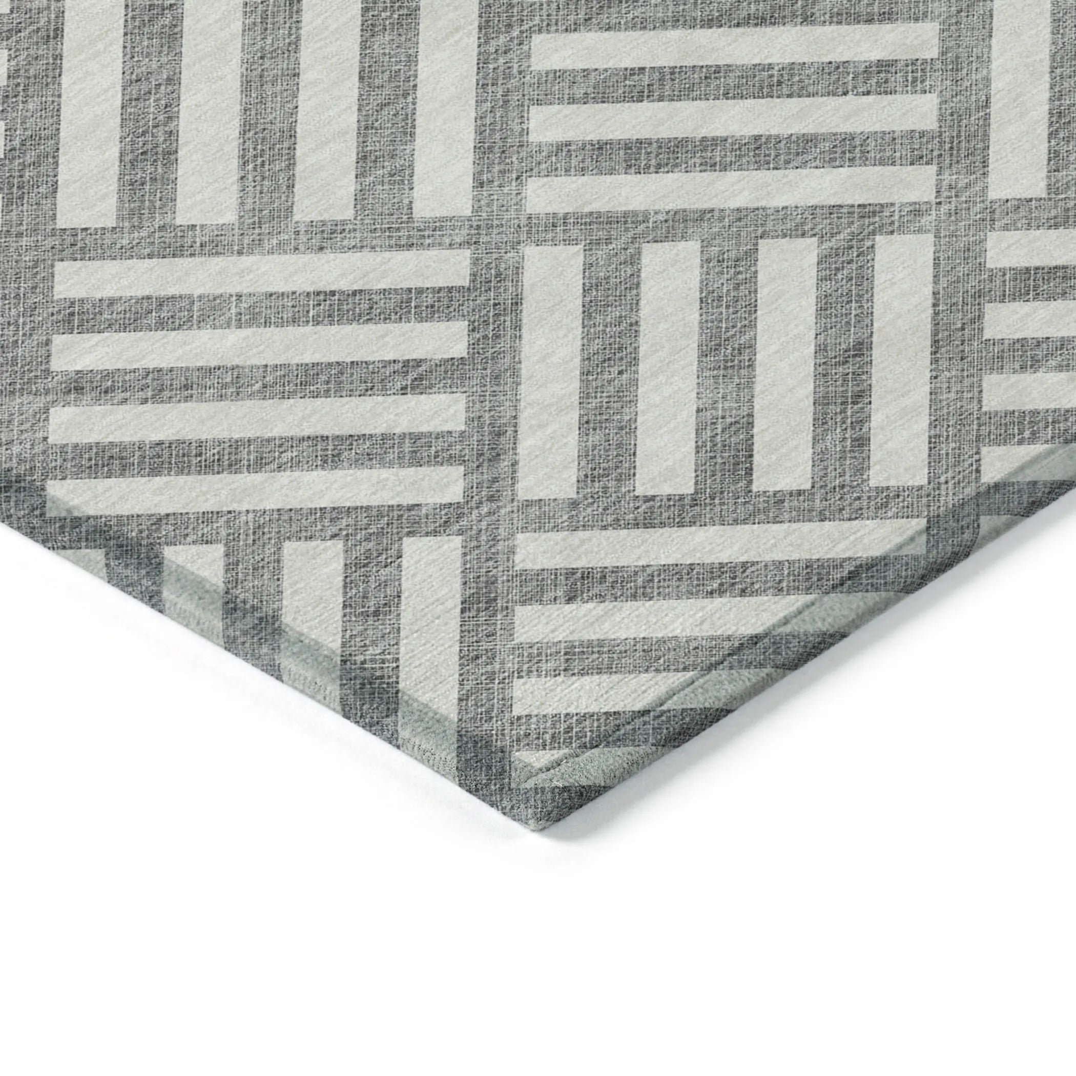 10′ X 14′ Gray And Ivory Geometric Washable Indoor Outdoor Area Rug — view 4