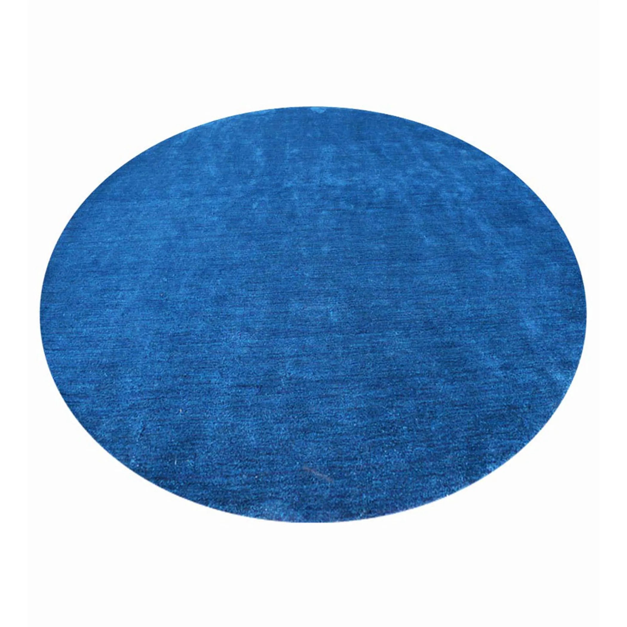 Rugsotic Carpets Hand Knotted Loom Silk 10’x10′ Round Area Rug Solid — view 3