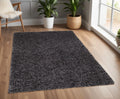 4′ X 6′ Black Shag Hand Tufted Area Rug