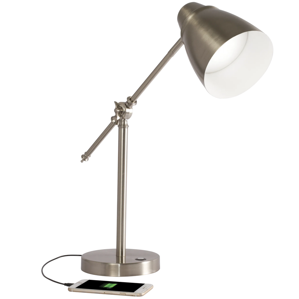 Brushed Silver LED Adjustable Desk Lamp — view 4