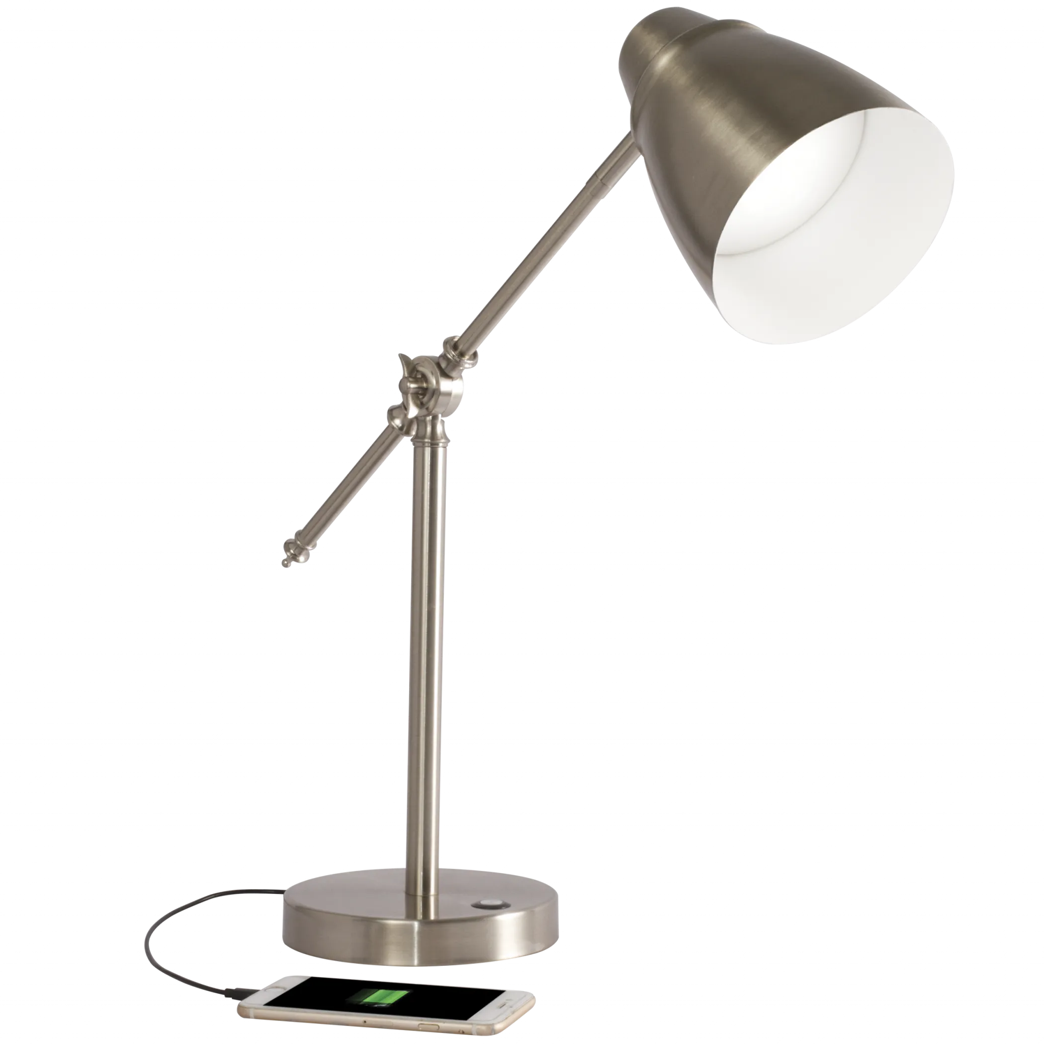 Brushed Silver LED Adjustable Desk Lamp — view 4