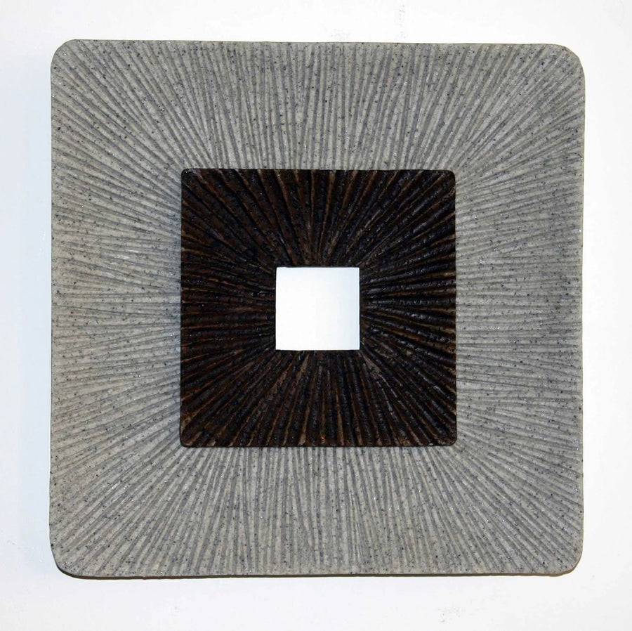 Brown & Gray Square Ribbed Minimalistic Wall Art