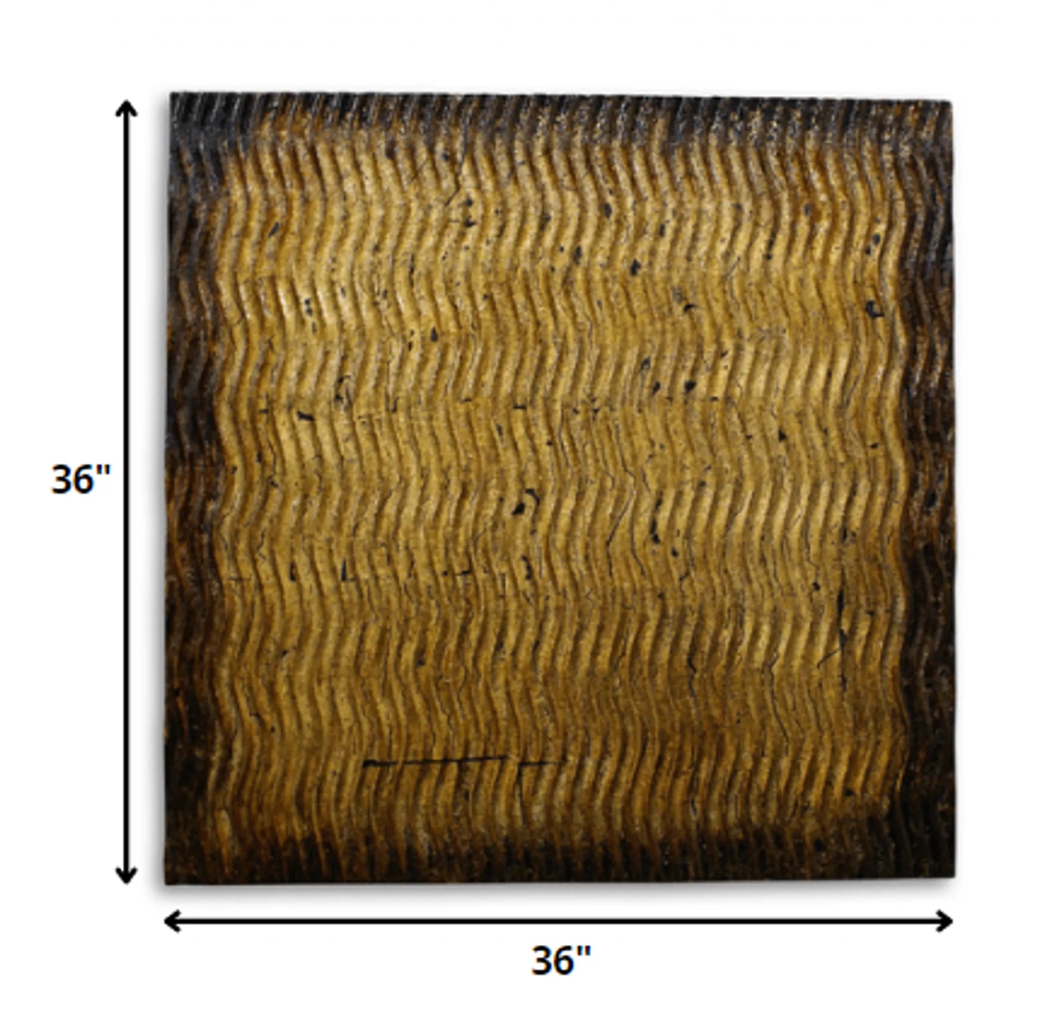 Bronze Metallic Ridge Wood Wall Art — view 4