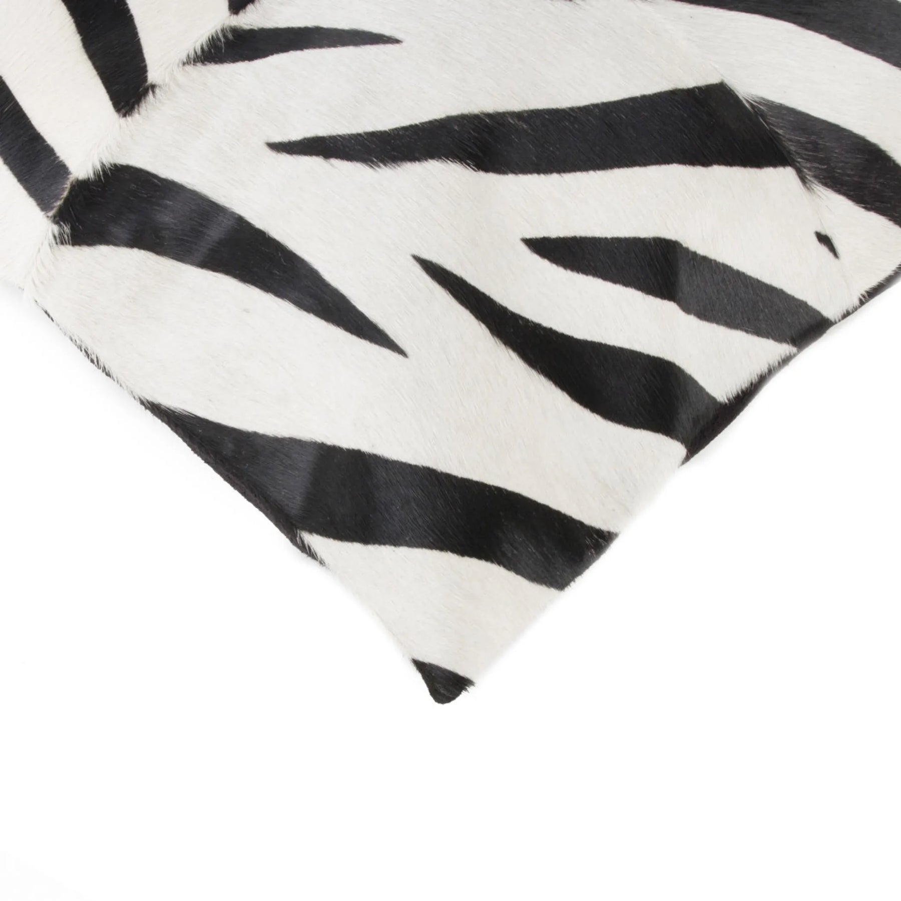 Set of Two 18″ White and Black Zebra Cowhide Throw Pillows — view 4