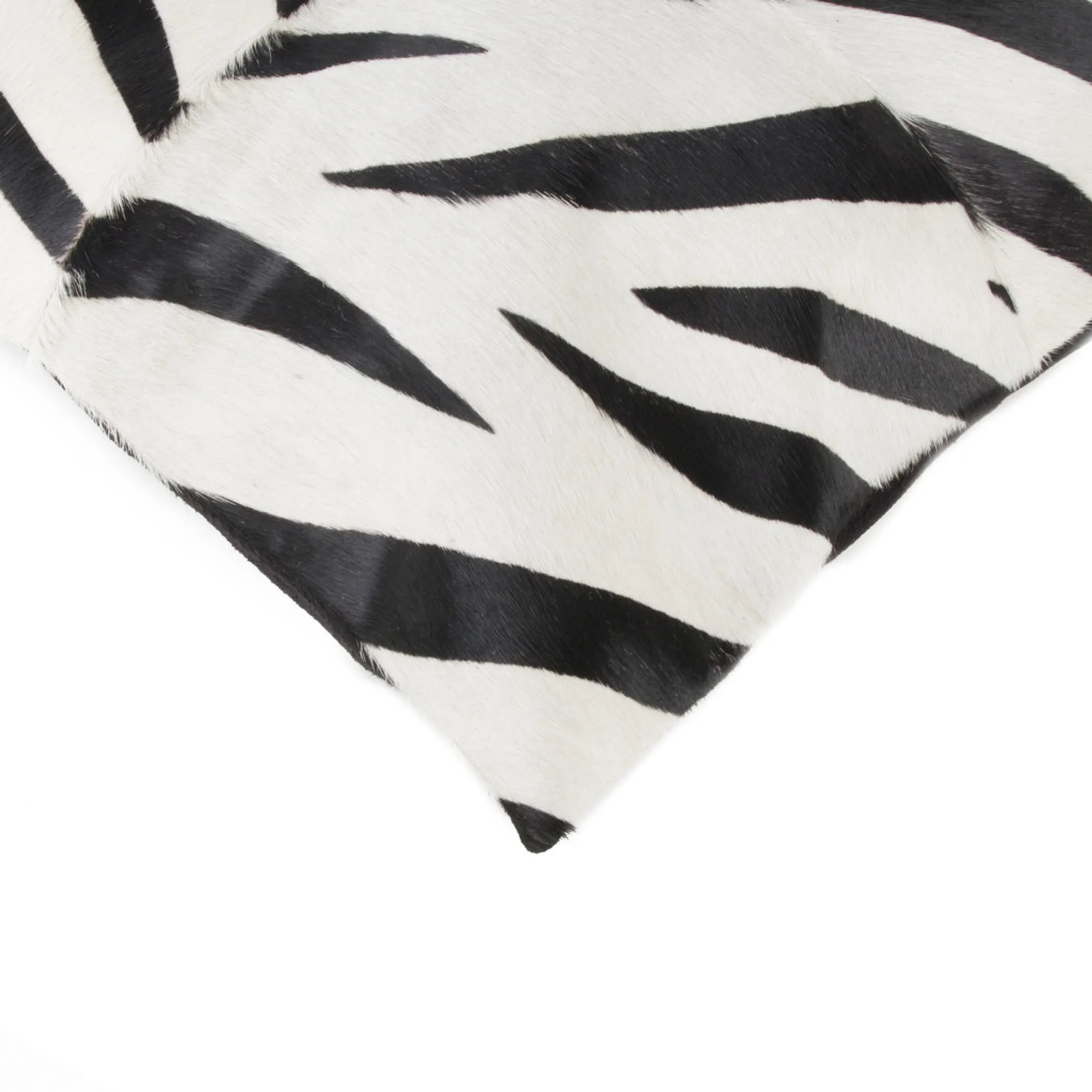 Set of Two 18″ White and Black Zebra Cowhide Throw Pillows — view 4