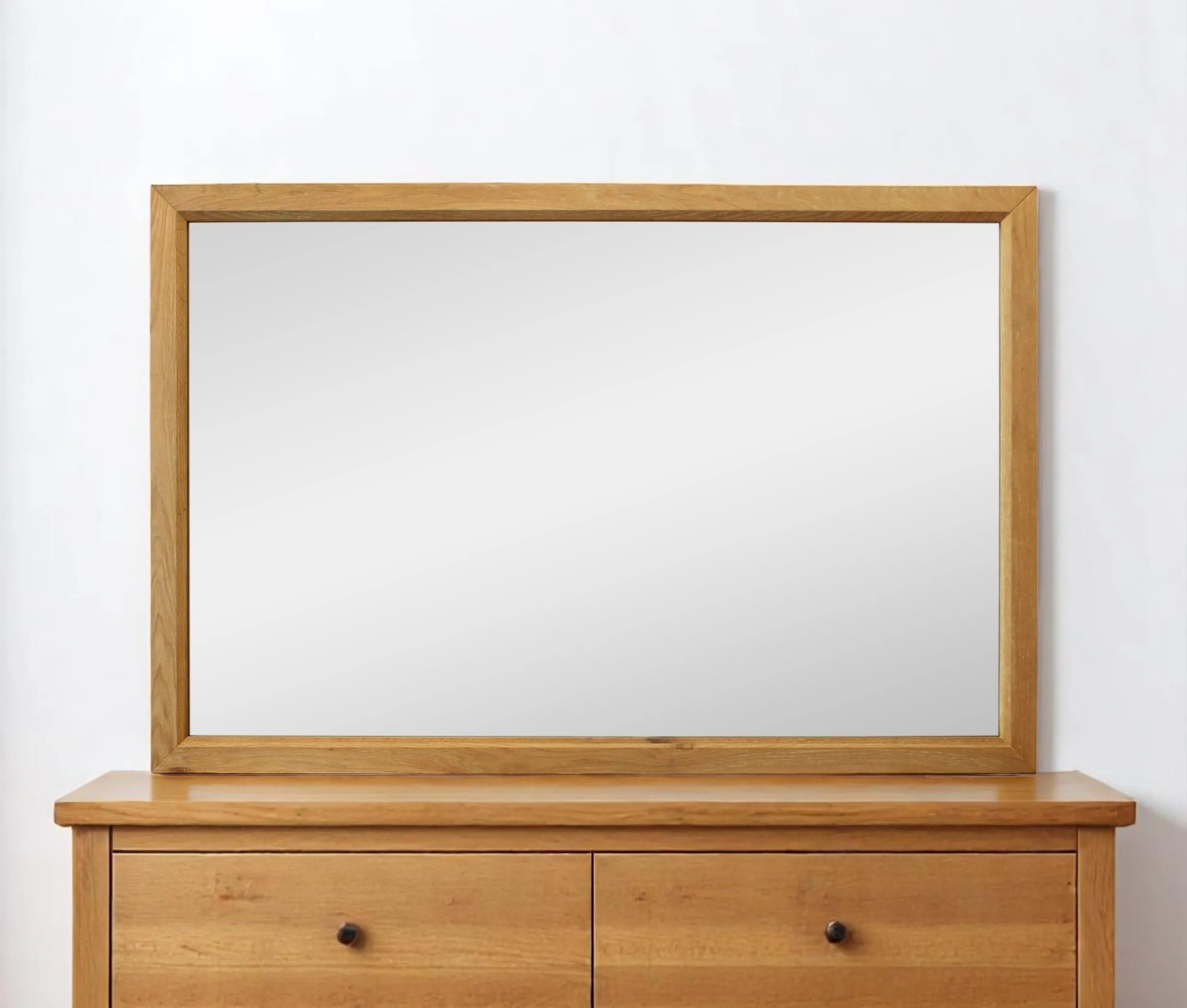 40″ Natural Solid Wood Framed Mounted Accent Mirror — view 2