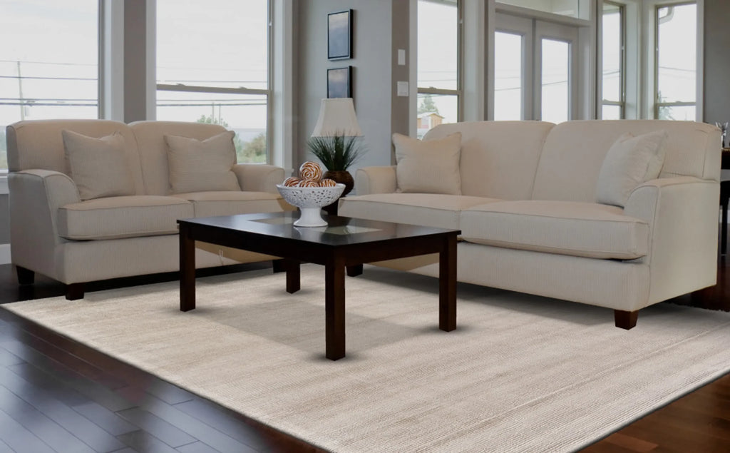 5′ X 8′ Ivory And Taupe Hand Woven Distressed Area Rug — view 4
