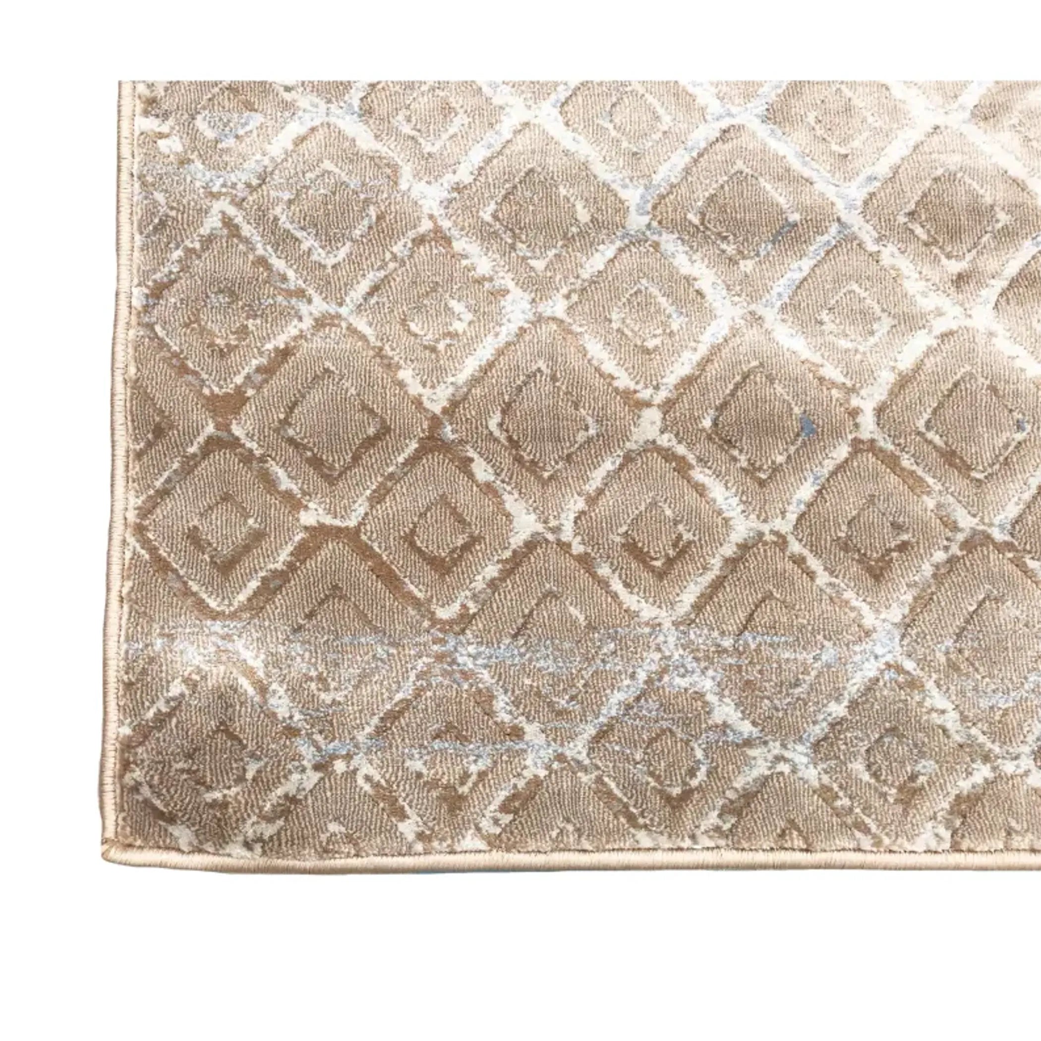 7’10” x 10’3″ feet Dark Beige Geometric Silky Glam Area Rug — view 4