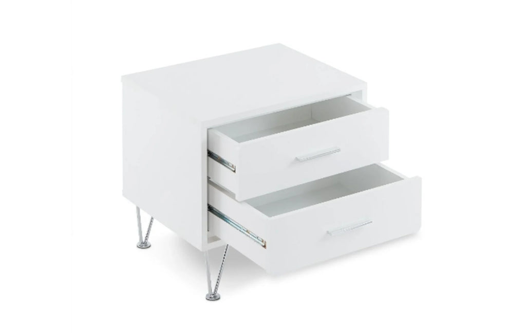 20″ White Nightstand With Manufactured Wood Top — view 3