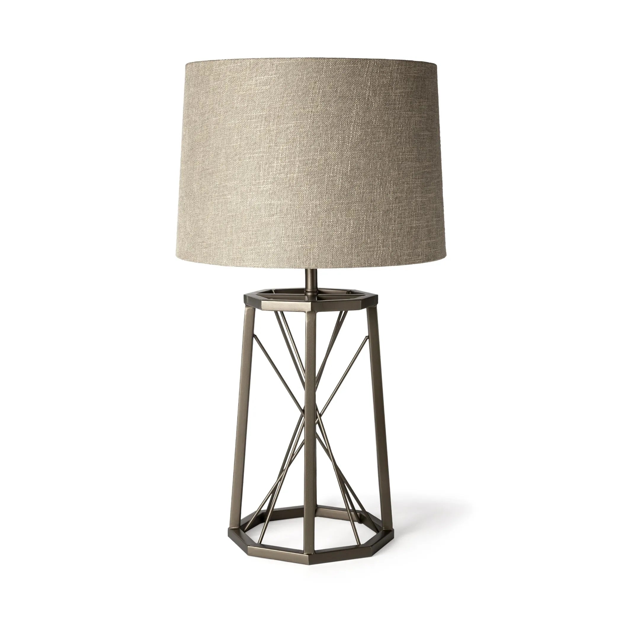 29″ Bronze Lamp Base LED With Beige Shade