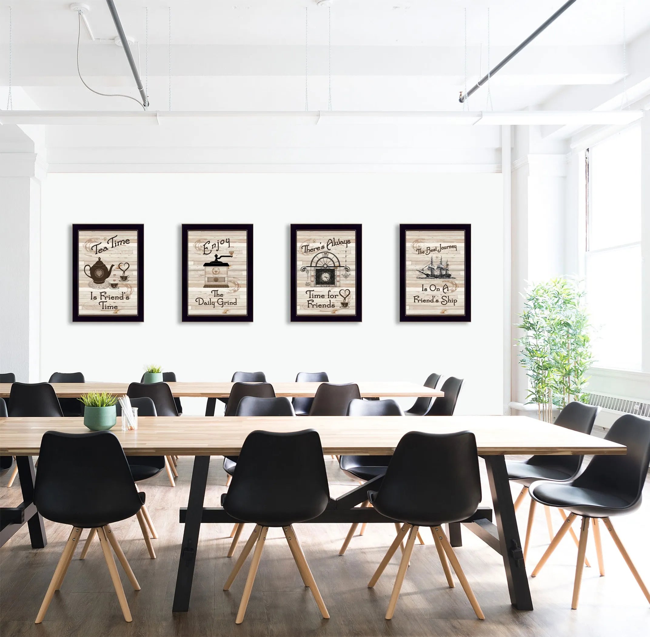 Set Of Four Friendship 2 Black Framed Print Kitchen Wall Art — view 4