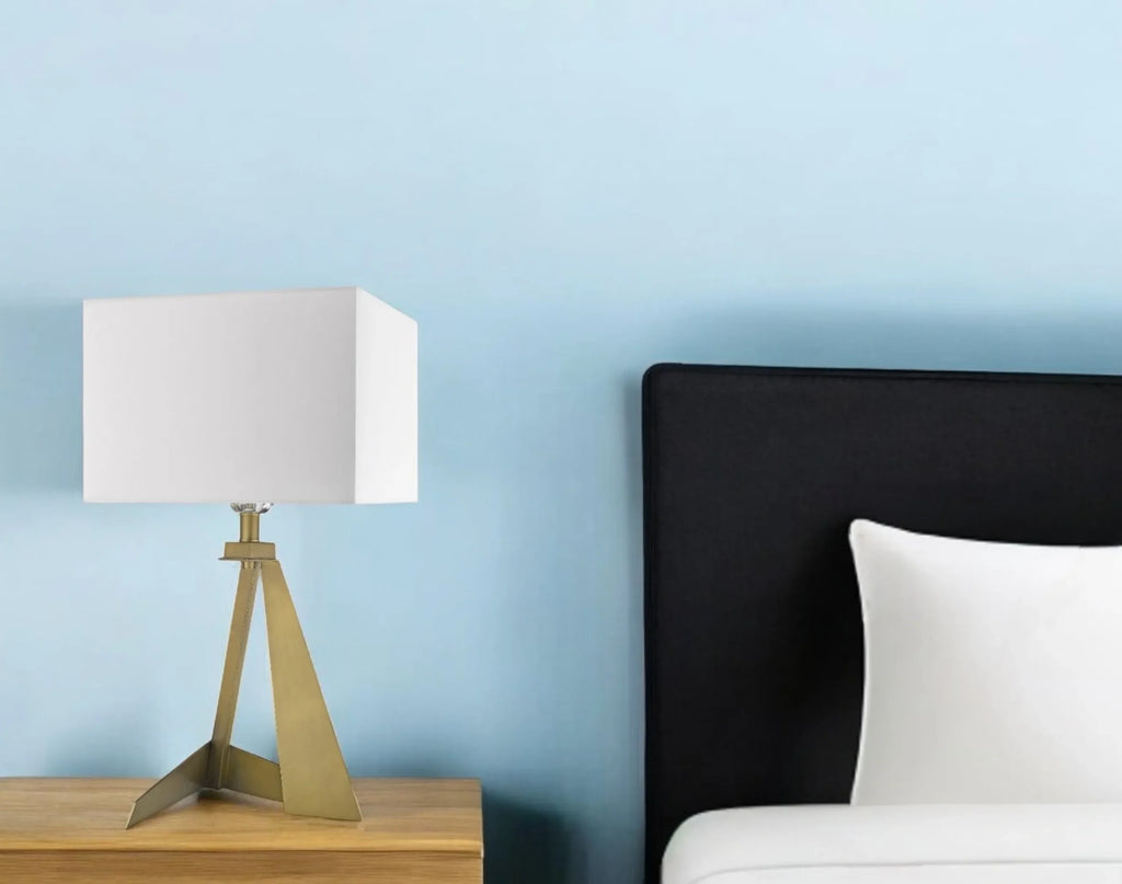 25″ Brass Metal Novelty Table Lamp With White Shade — view 2