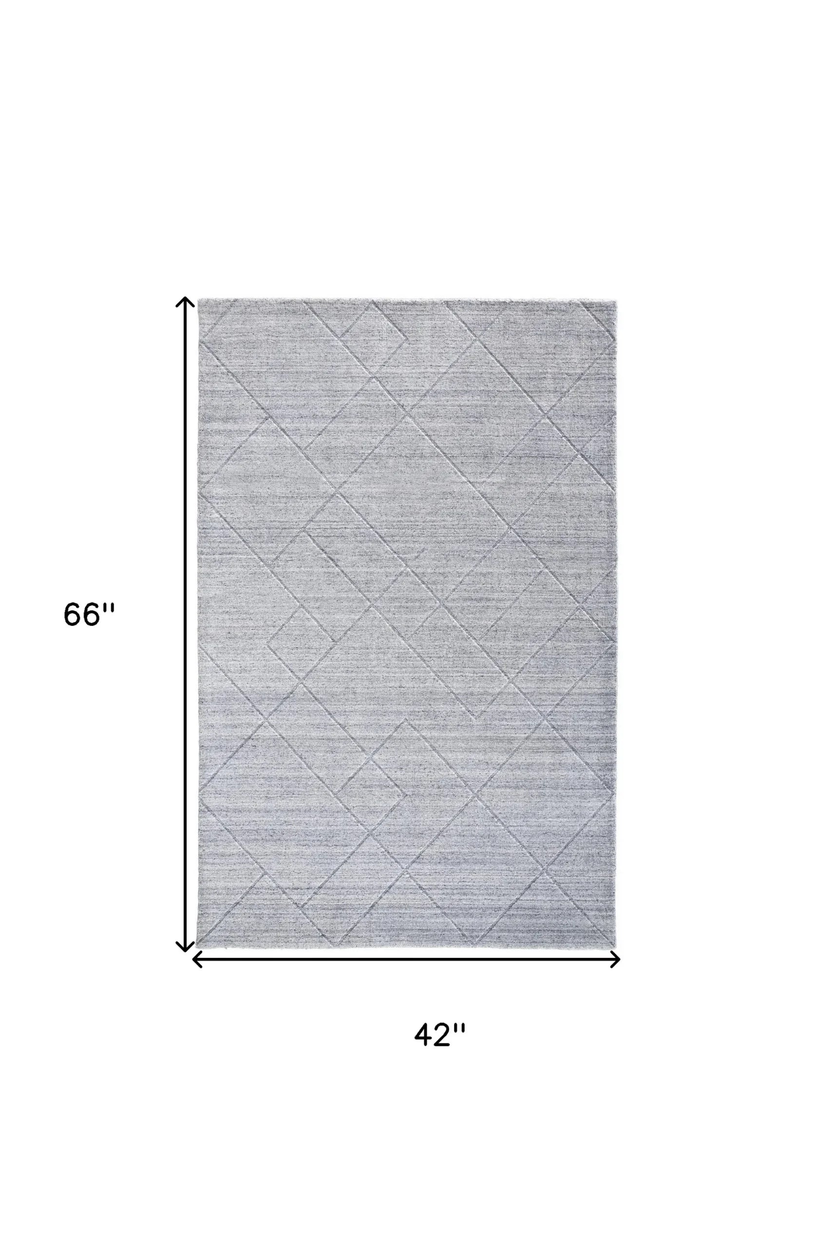 4′ X 6′ Gray Striped Hand Woven Area Rug — view 3