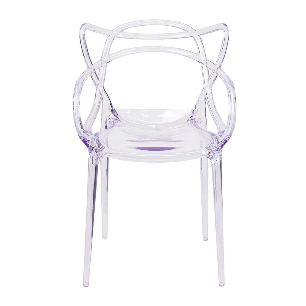 Clear Acrylic Open Back Dining Arm Chair — view 2