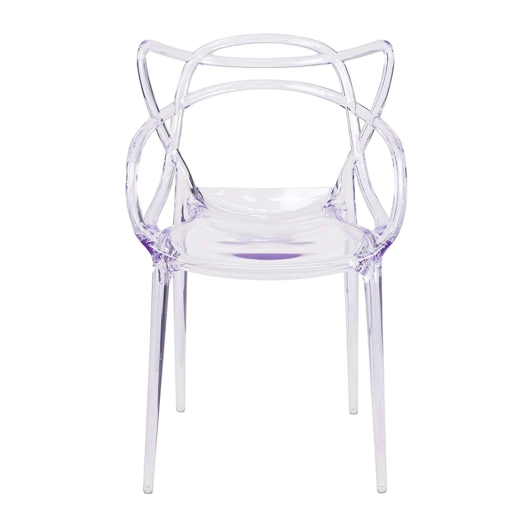 Clear Acrylic Open Back Dining Arm Chair — view 2