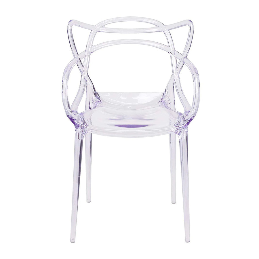 Clear Acrylic Open Back Dining Arm Chair — view 2