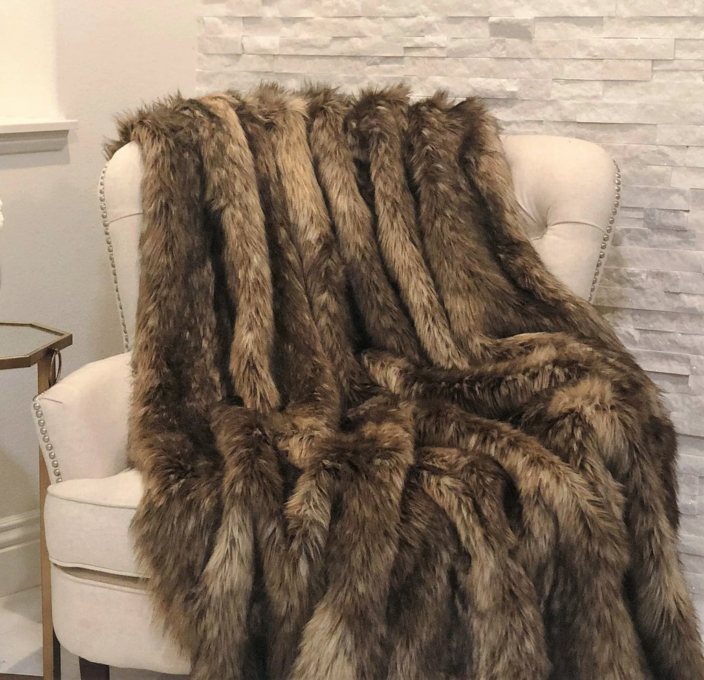 Plutus Mountain Coyote Handmade Luxury Throw — view 2