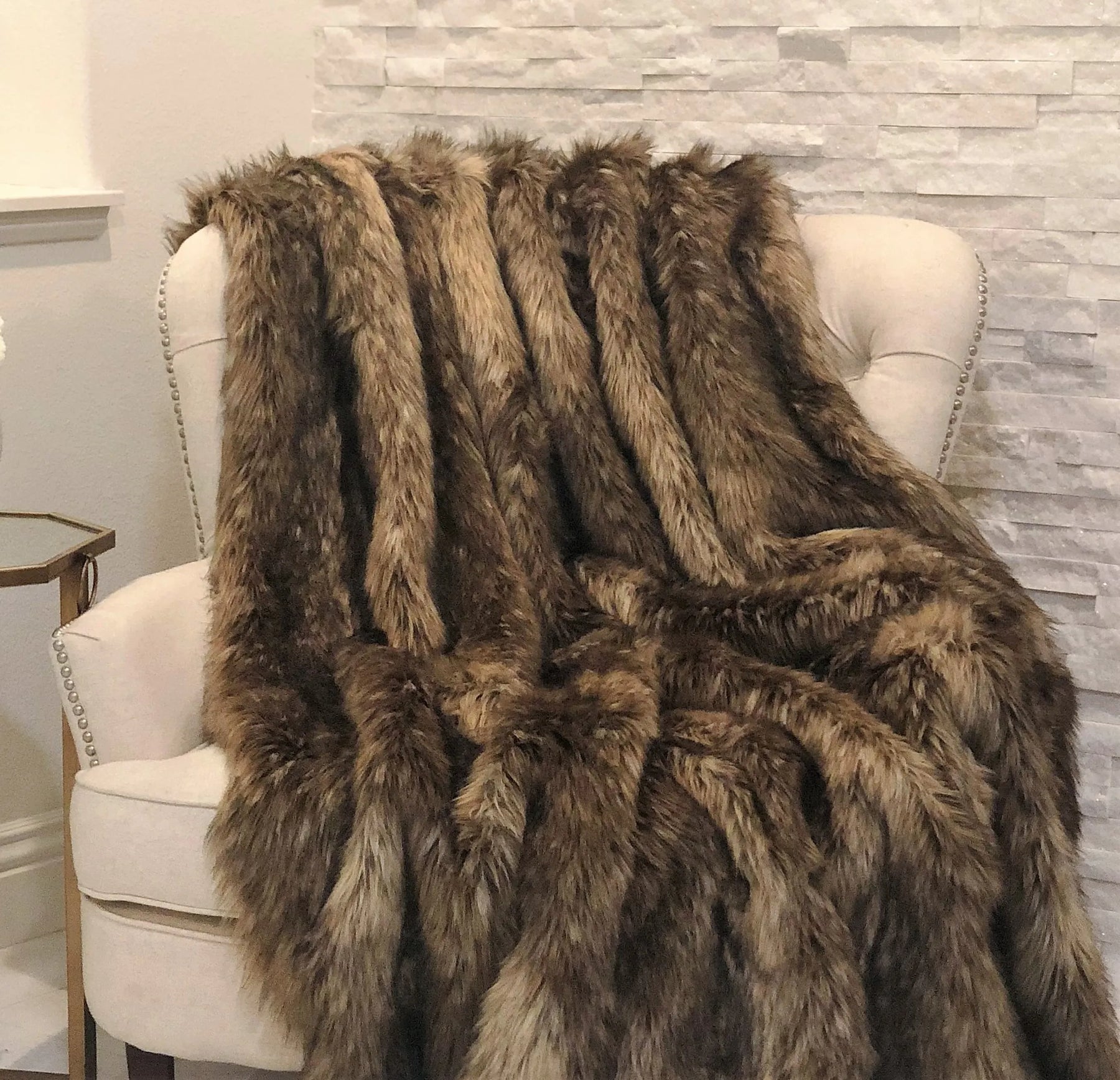 Plutus Mountain Coyote Handmade Luxury Throw — view 2