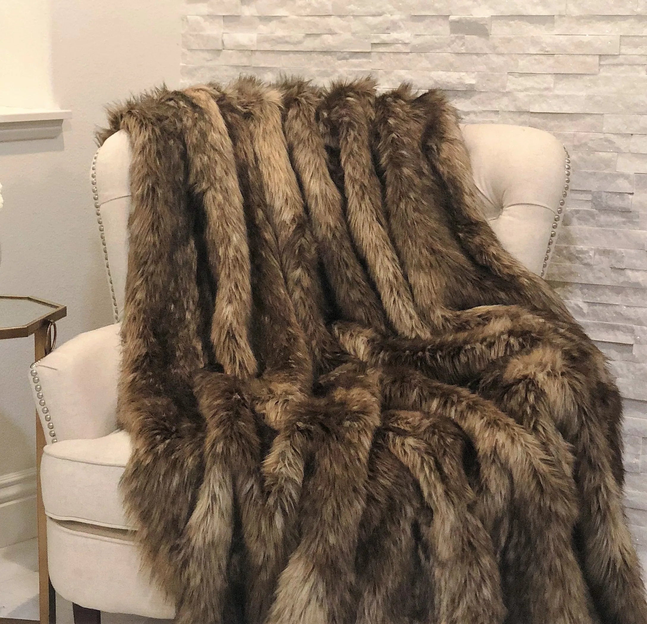 Plutus Mountain Coyote Handmade Luxury Throw — view 2