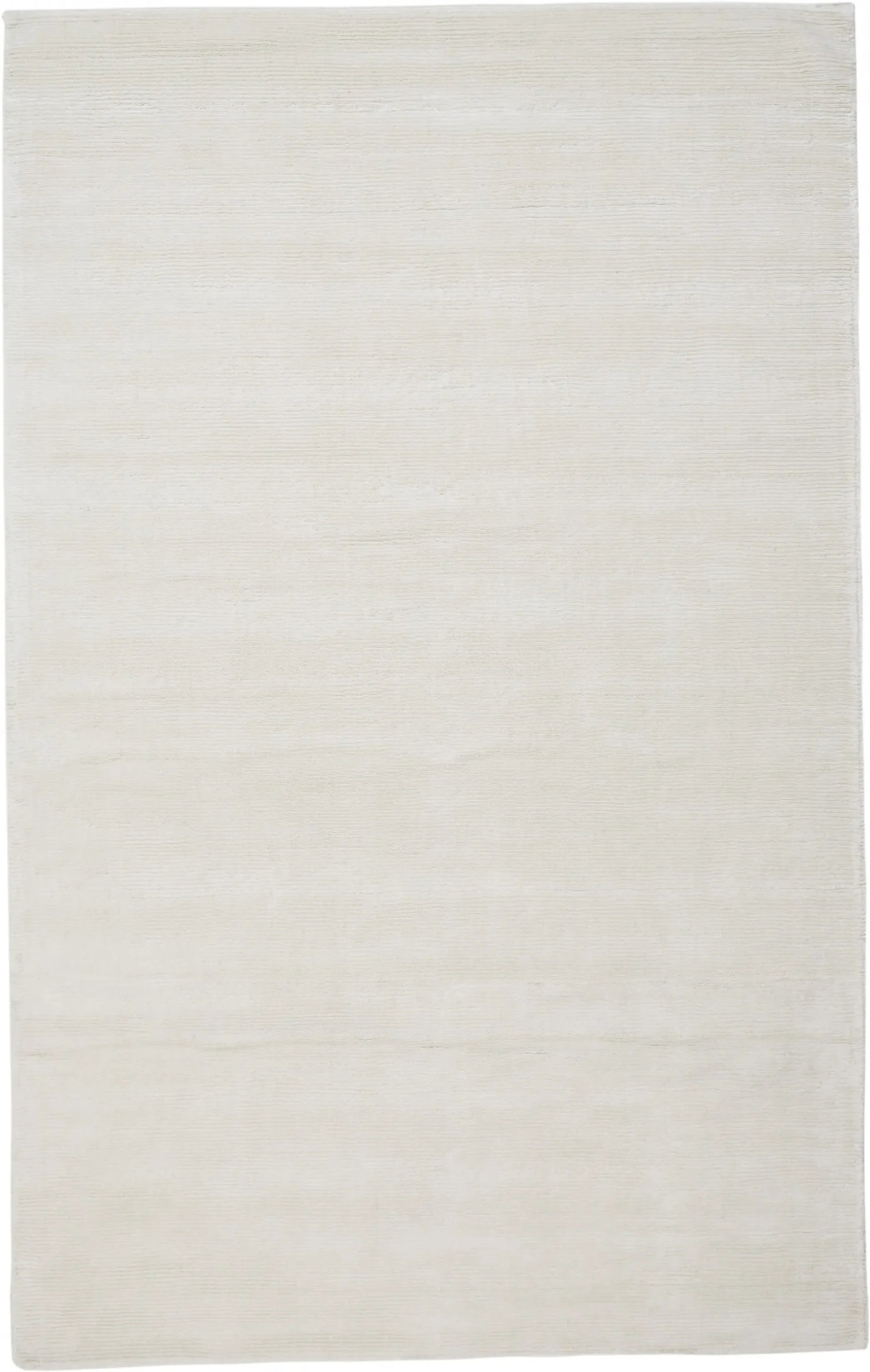 8′ X 11′ White Hand Woven Distressed Area Rug