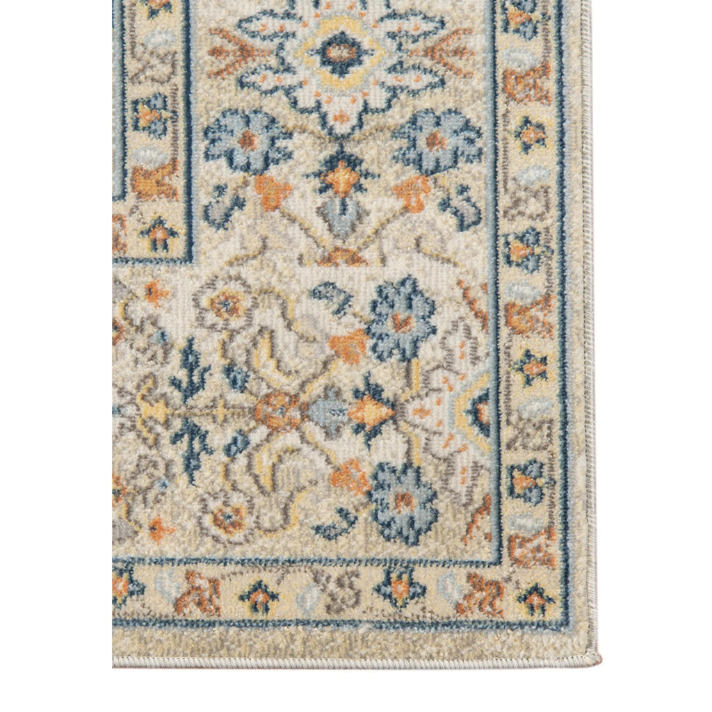 9′ X 12′ Blue and Orange Medallion Stain Resistant Indoor Outdoor Area Rug — view 3