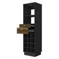 18″ Black Bar Cabinet With Two Drawers